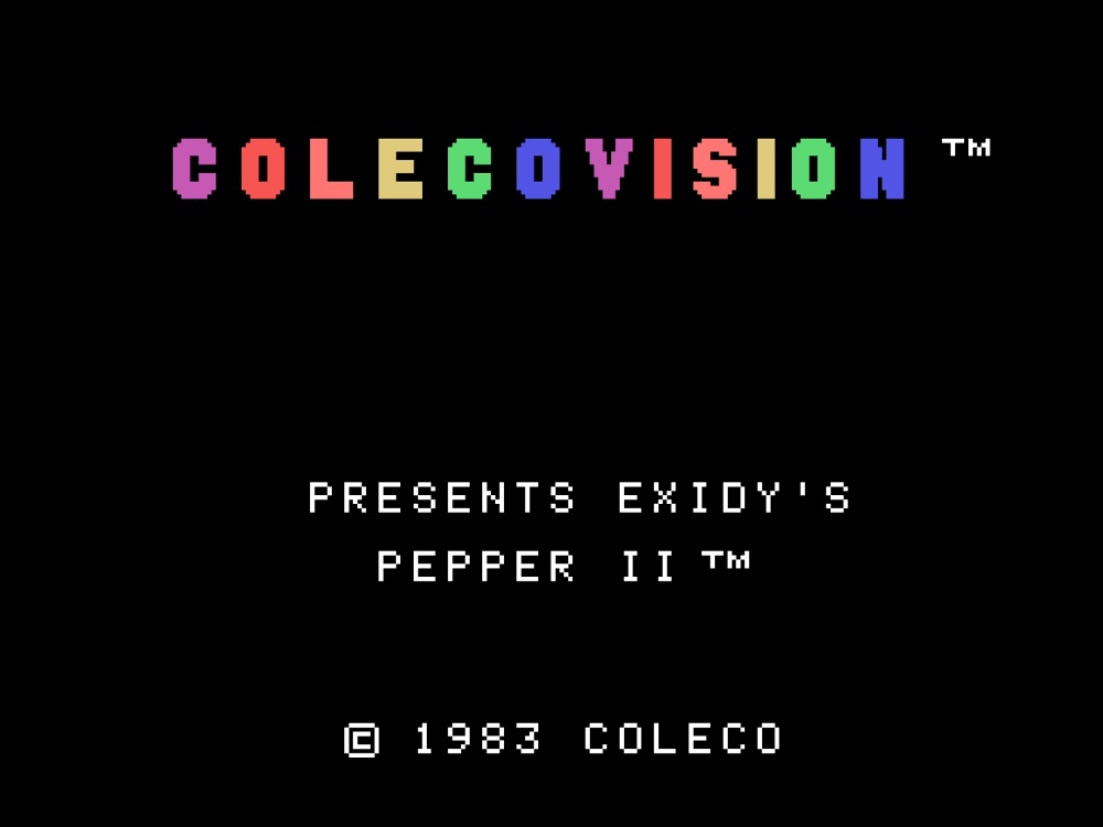 Title Screen of Pepper II for Colecovision